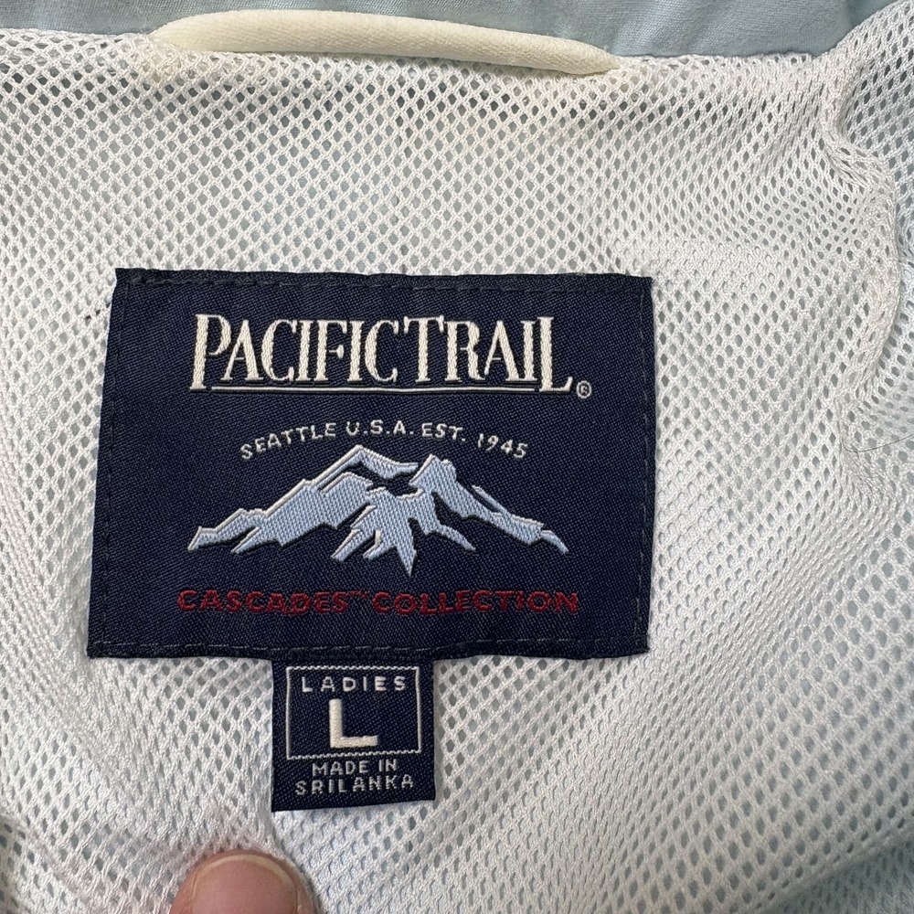 Pacific‎ Trail Womens spring coat raincoat w/hood blue size Extra Large